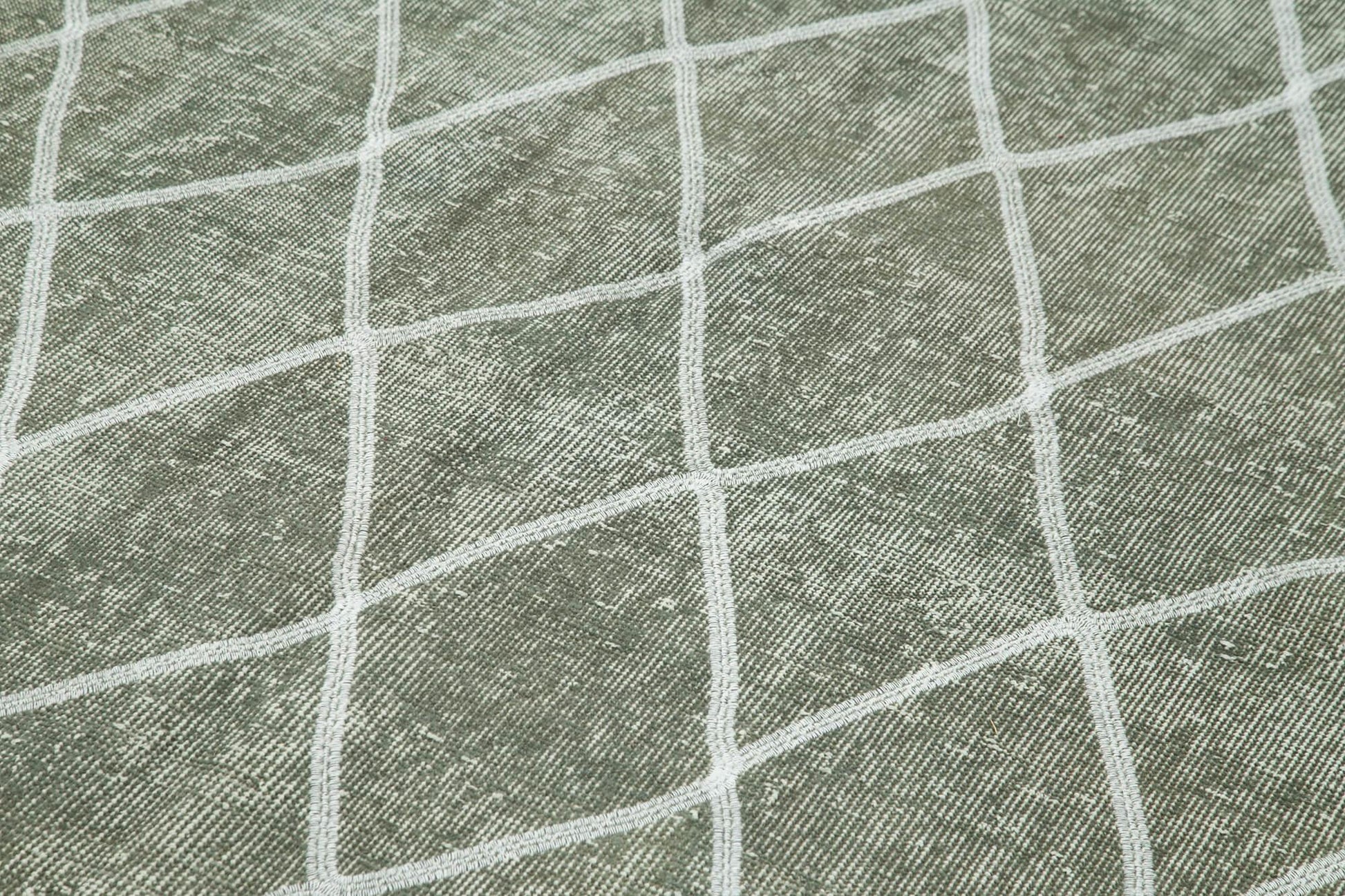 Geometric Carpet Gri Geometrik Pamuk Yün El Dokuma Halısı 166x275 Agacan