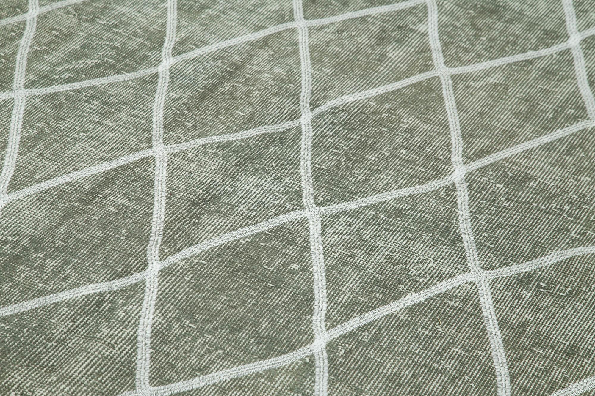 Geometric Carpet Gri Geometrik Pamuk Yün El Dokuma Halısı 166x275 Agacan