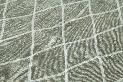 Geometric Carpet Gri Geometrik Pamuk Yün El Dokuma Halısı 166x275 Agacan