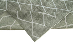 Geometric Carpet Gri Geometrik Pamuk Yün El Dokuma Halısı 166x275 Agacan