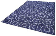 Geometric Carpet Mor Geometrik Pamuk Yün El Dokuma Halısı 218x310 Agacan