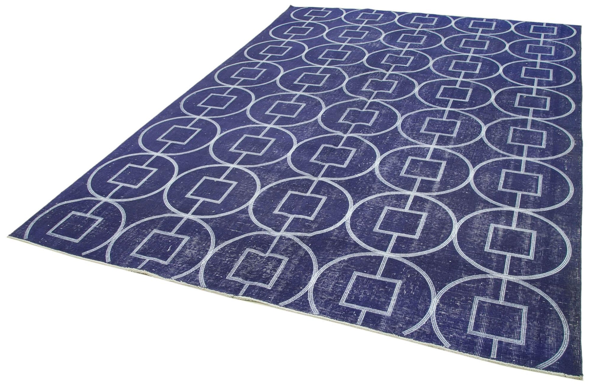 Geometric Carpet Mor Geometrik Pamuk Yün El Dokuma Halısı 218x310 Agacan