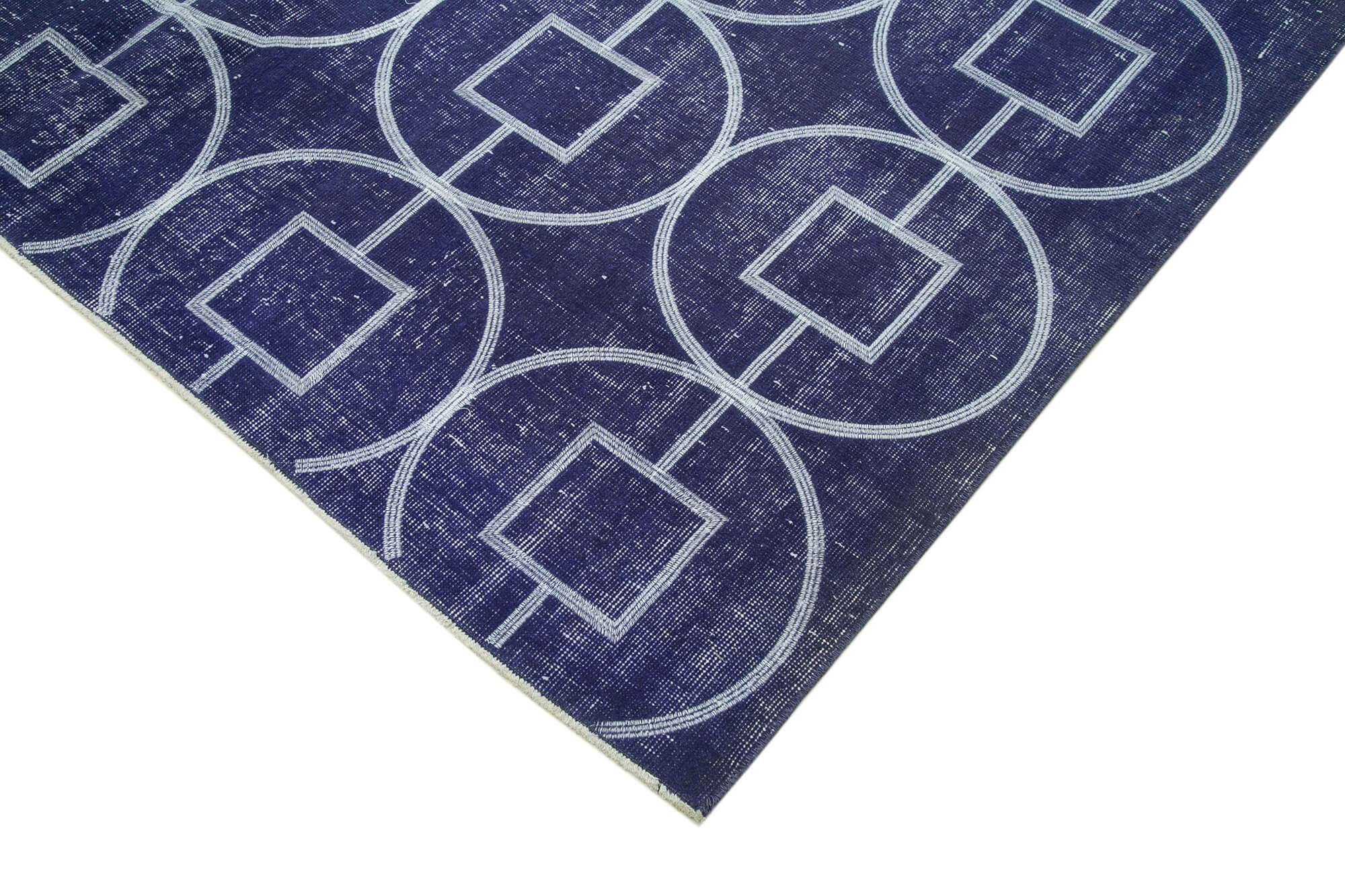 Geometric Carpet Mor Geometrik Pamuk Yün El Dokuma Halısı 218x310 Agacan