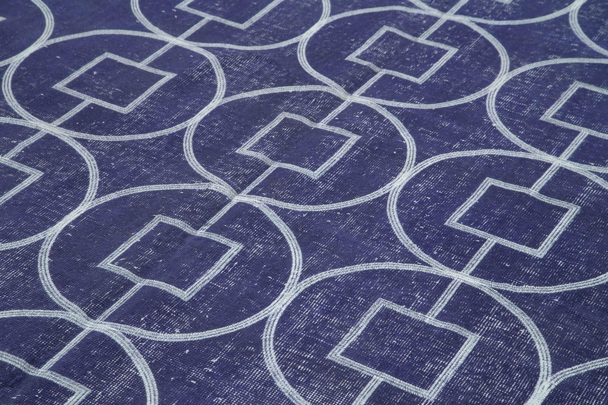 Geometric Carpet Mor Geometrik Pamuk Yün El Dokuma Halısı 218x310 Agacan