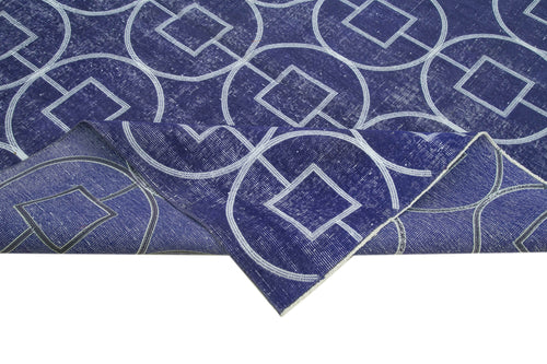 Geometric Carpet Mor Geometrik Pamuk Yün El Dokuma Halısı 218x310 Agacan