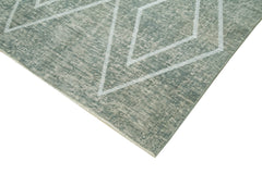 Geometric Carpet Gri Geometrik Pamuk Yün El Dokuma Halısı 150x253 Agacan