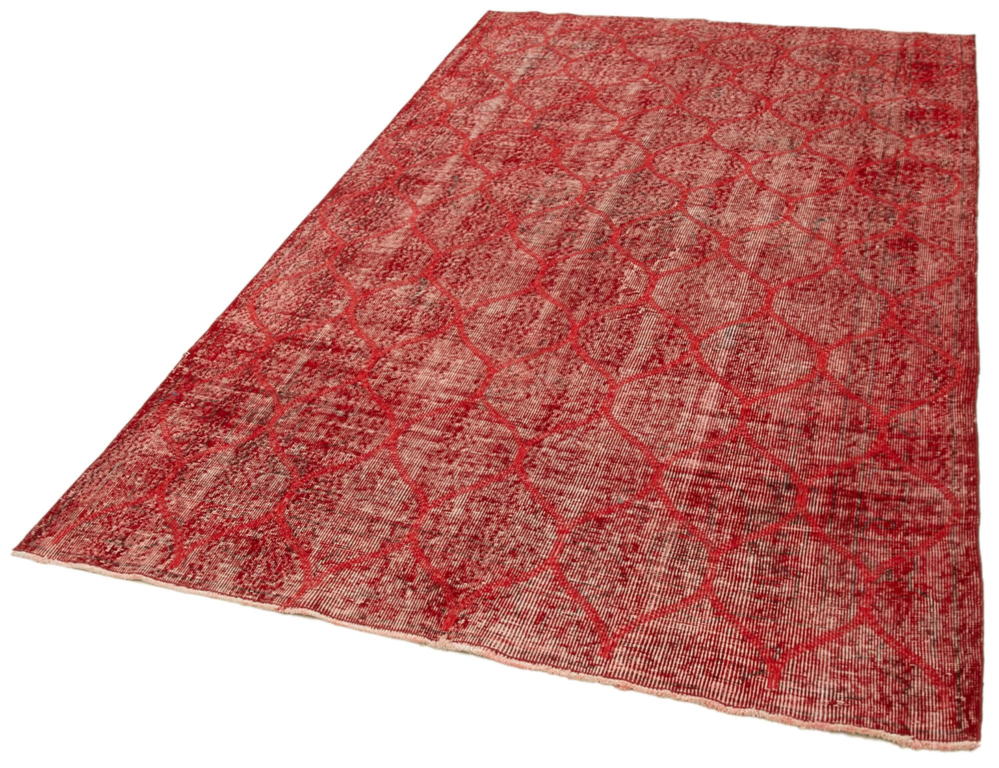 Geometric Carpet Kırmızı Geometrik Pamuk Yün El Dokuma Halısı 154x268 Agacan