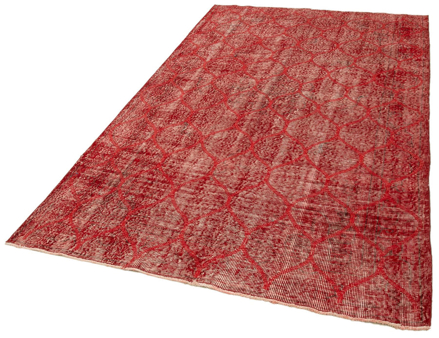 Geometric Carpet Kırmızı Geometrik Pamuk Yün El Dokuma Halısı 154x268 Agacan