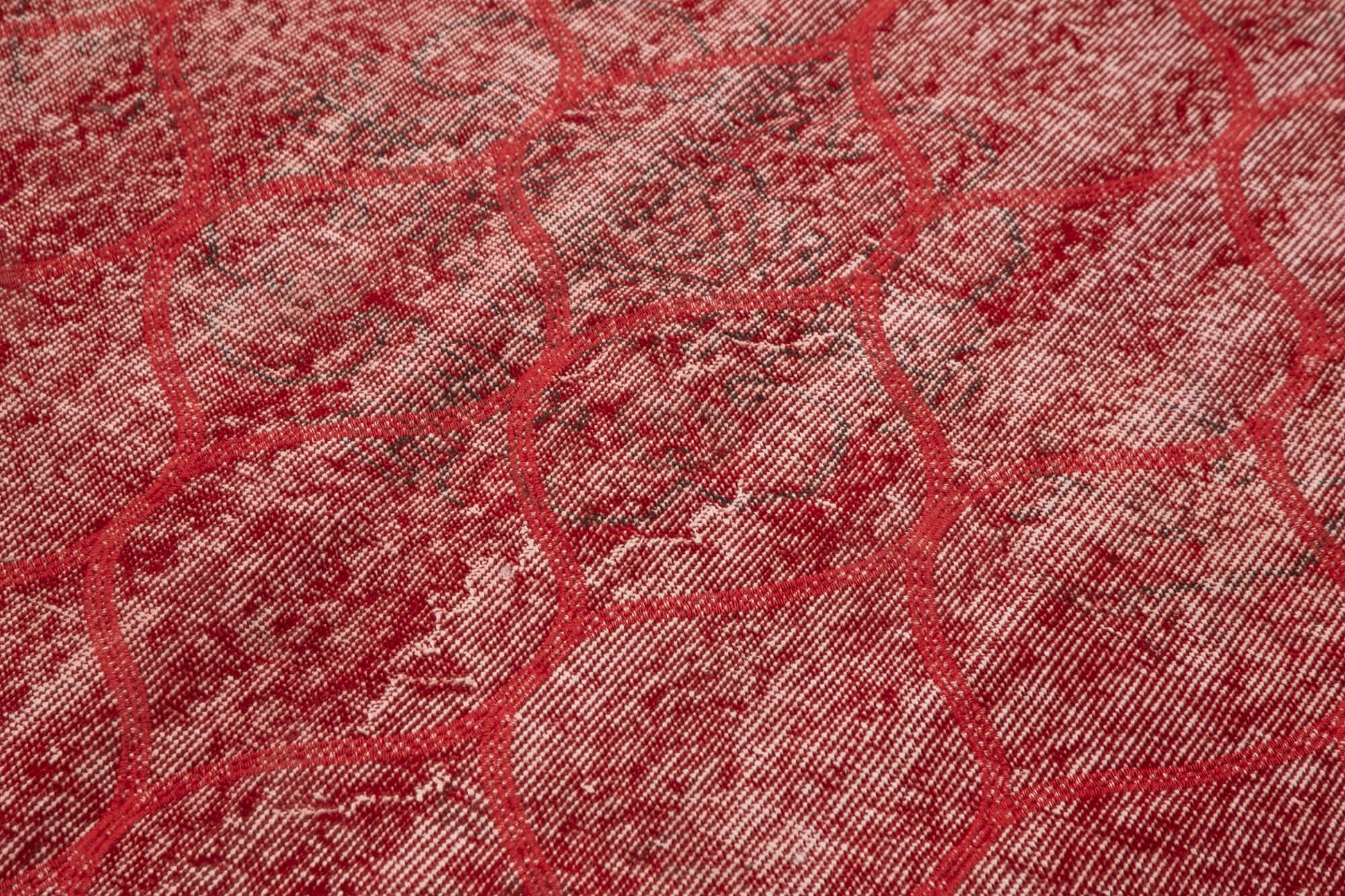 Geometric Carpet Kırmızı Geometrik Pamuk Yün El Dokuma Halısı 154x268 Agacan