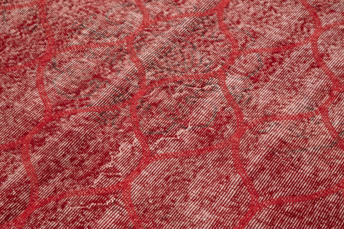 Geometric Carpet Kırmızı Geometrik Pamuk Yün El Dokuma Halısı 154x268 Agacan