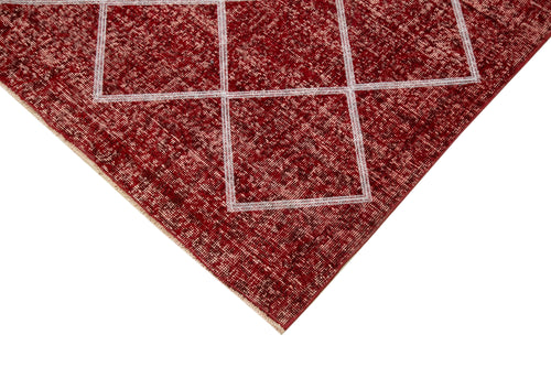 Geometric Carpet Kırmızı Geometrik Pamuk Yün El Dokuma Halısı 203x304 Agacan