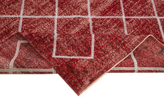 Geometric Carpet Kırmızı Geometrik Pamuk Yün El Dokuma Halısı 203x304 Agacan