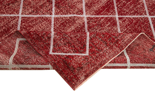Geometric Carpet Kırmızı Geometrik Pamuk Yün El Dokuma Halısı 203x304 Agacan