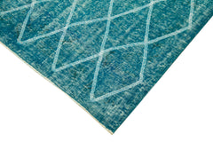 Geometric Carpet Turkuaz Geometrik Pamuk Yün El Dokuma Halısı 147x249 Agacan