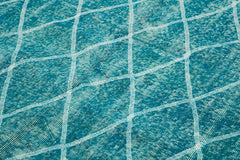 Geometric Carpet Turkuaz Geometrik Pamuk Yün El Dokuma Halısı 147x249 Agacan