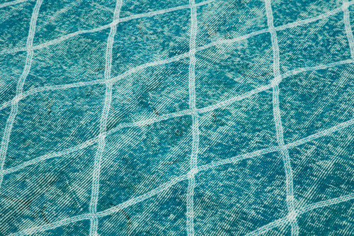 Geometric Carpet Turkuaz Geometrik Pamuk Yün El Dokuma Halısı 147x249 Agacan