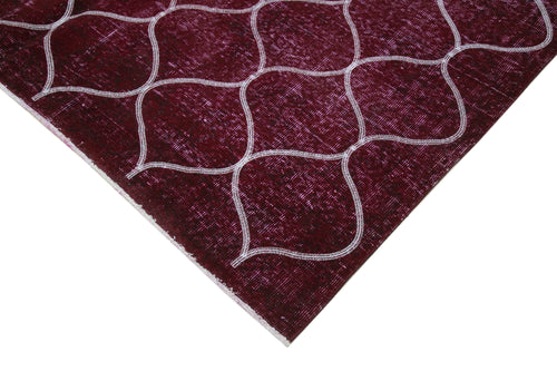 Geometric Carpet Mor Geometrik Pamuk Yün El Dokuma Halısı 197x325 Agacan
