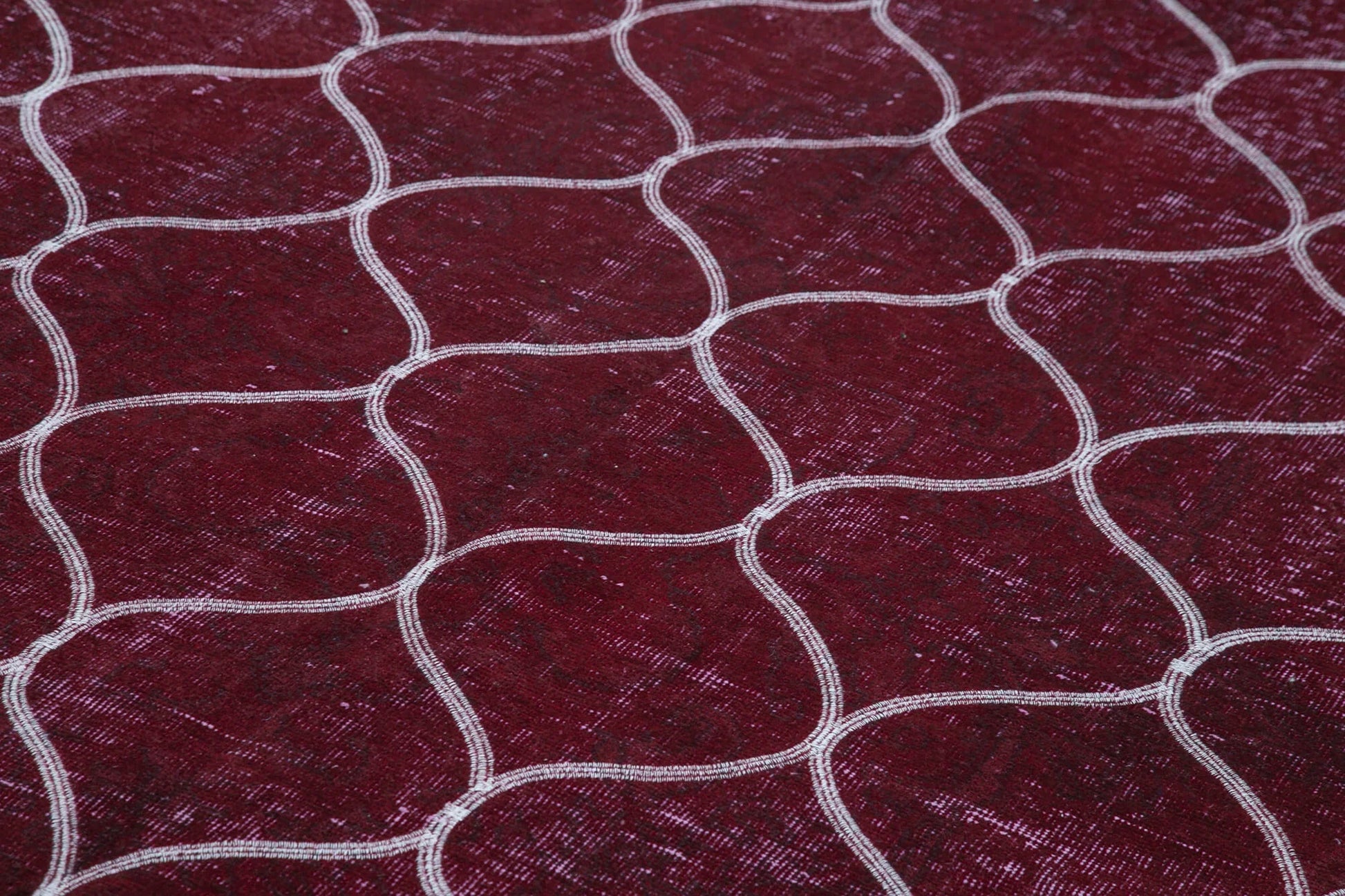 Geometric Carpet Mor Geometrik Pamuk Yün El Dokuma Halısı 197x325 Agacan