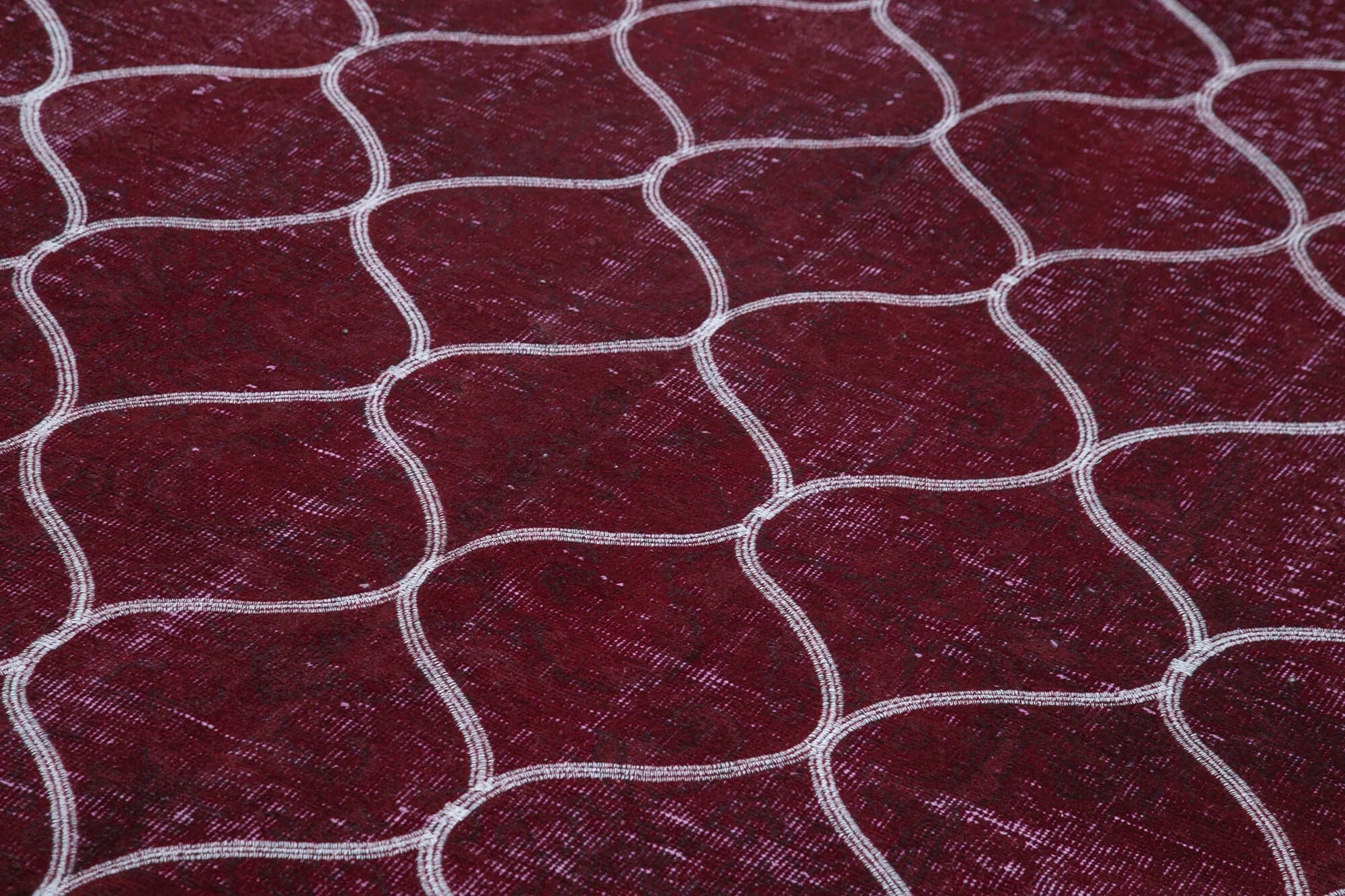 Geometric Carpet Mor Geometrik Pamuk Yün El Dokuma Halısı 197x325 Agacan