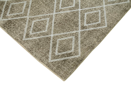 Geometric Carpet Gri Geometrik Pamuk Yün El Dokuma Halısı 199x288 Agacan