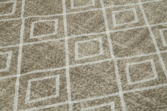 Geometric Carpet Gri Geometrik Pamuk Yün El Dokuma Halısı 199x288 Agacan
