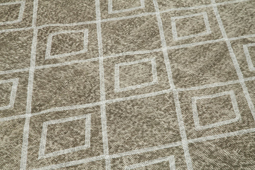 Geometric Carpet Gri Geometrik Pamuk Yün El Dokuma Halısı 199x288 Agacan