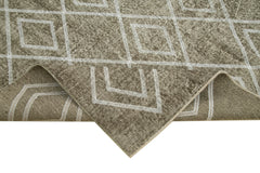 Geometric Carpet Gri Geometrik Pamuk Yün El Dokuma Halısı 199x288 Agacan