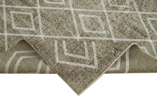 Geometric Carpet Gri Geometrik Pamuk Yün El Dokuma Halısı 199x288 Agacan