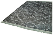 Geometric Carpet Siyah Geometrik Pamuk Yün El Dokuma Halısı 224x320 Agacan