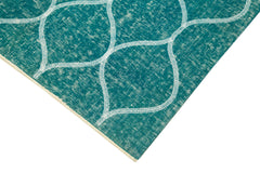 Geometric Carpet Turkuaz Geometrik Pamuk Yün El Dokuma Halısı 106x200 Agacan