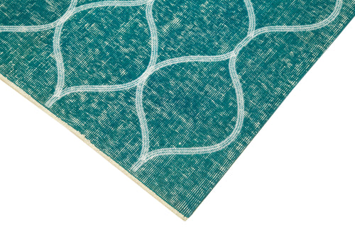 Geometric Carpet Turkuaz Geometrik Pamuk Yün El Dokuma Halısı 106x200 Agacan