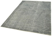 Geometric Carpet Gri Geometrik Pamuk Yün El Dokuma Halısı 153x208 Agacan