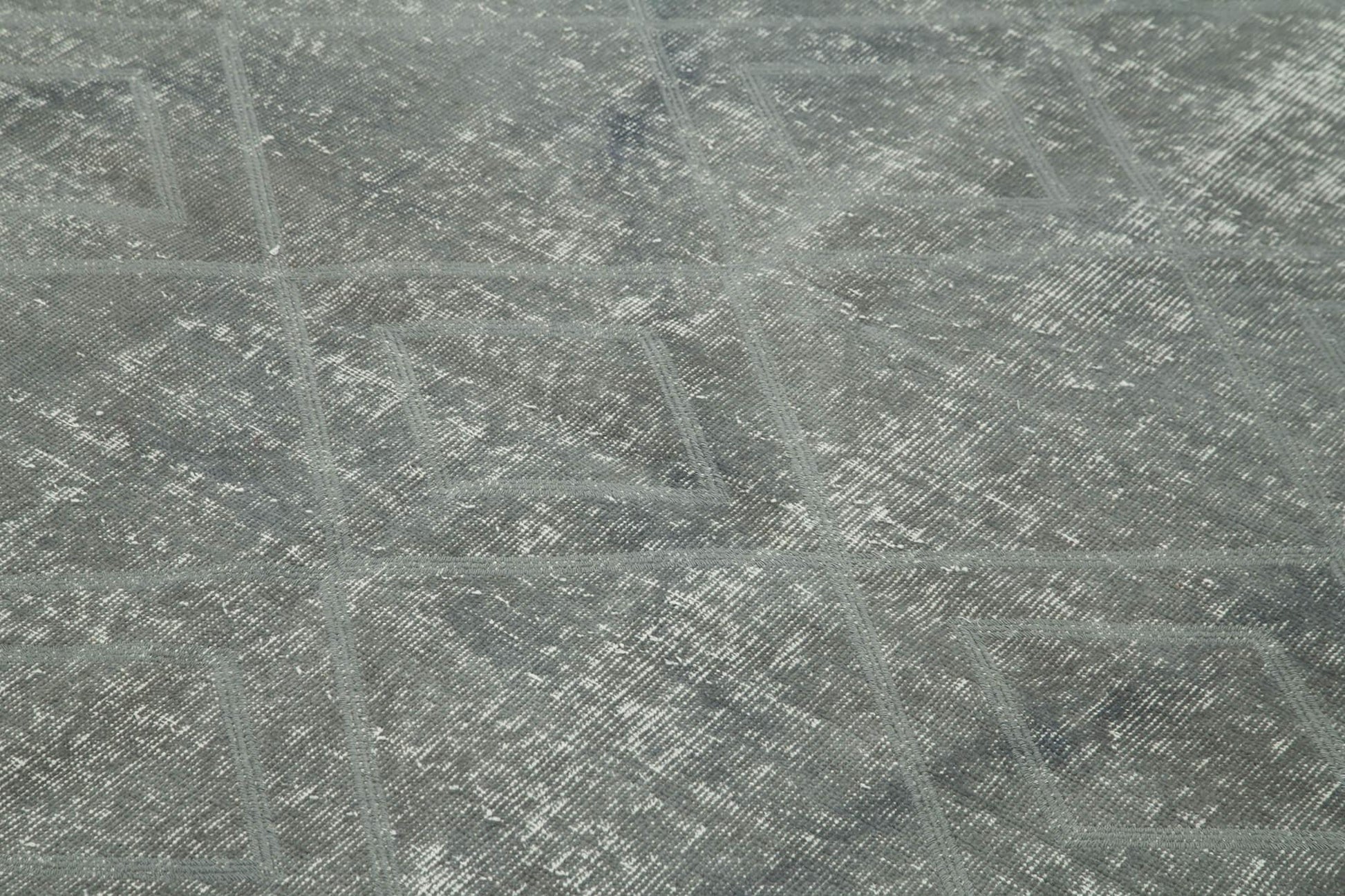 Geometric Carpet Gri Geometrik Pamuk Yün El Dokuma Halısı 153x208 Agacan