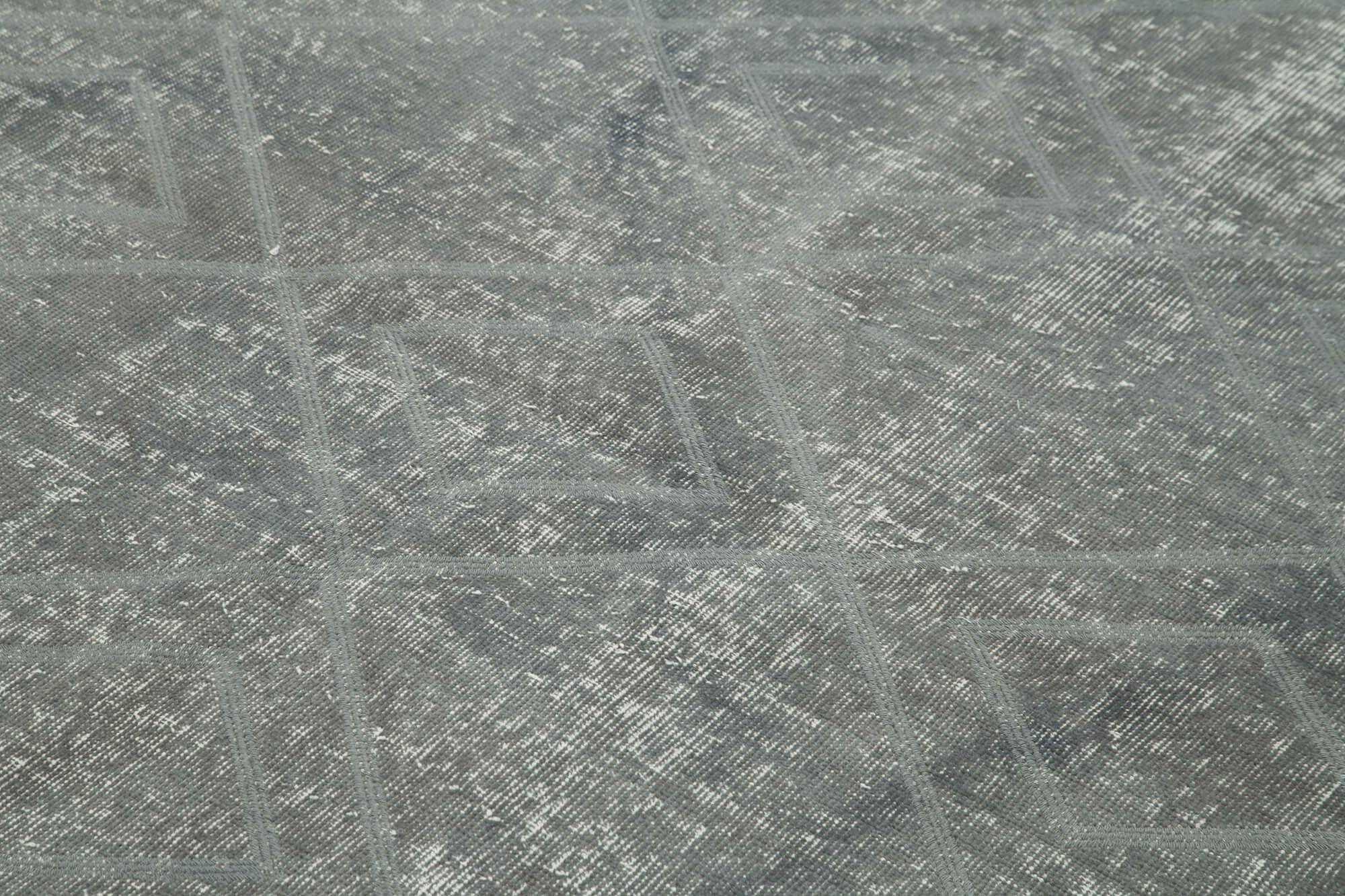 Geometric Carpet Gri Geometrik Pamuk Yün El Dokuma Halısı 153x208 Agacan