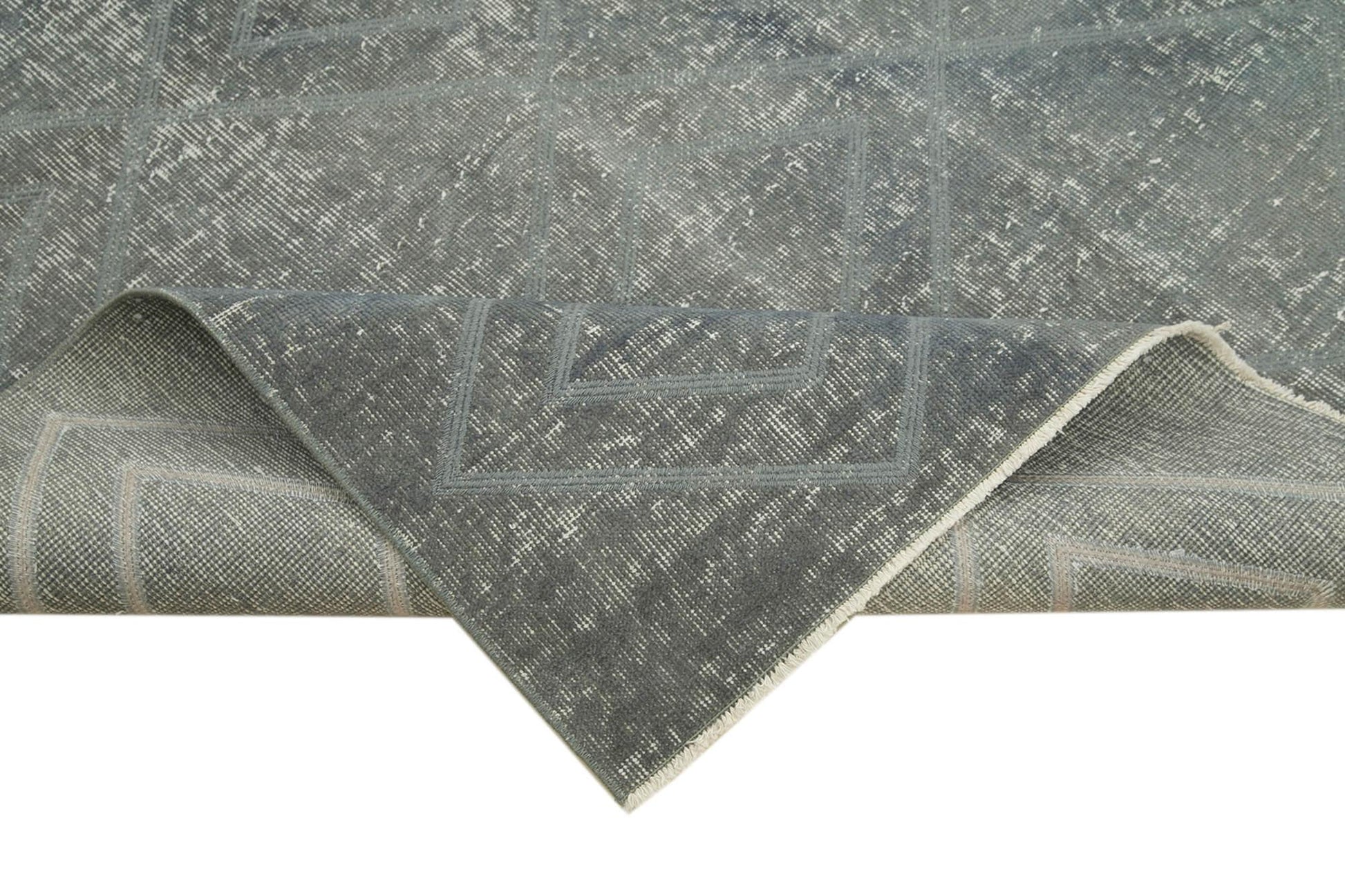 Geometric Carpet Gri Geometrik Pamuk Yün El Dokuma Halısı 153x208 Agacan