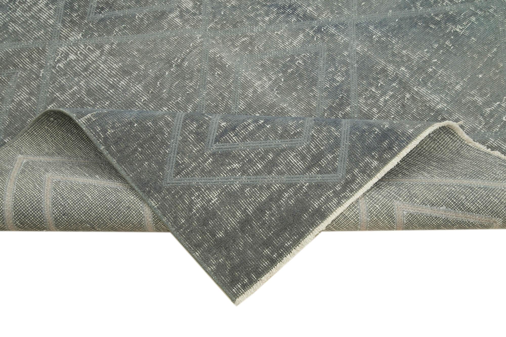 Geometric Carpet Gri Geometrik Pamuk Yün El Dokuma Halısı 153x208 Agacan