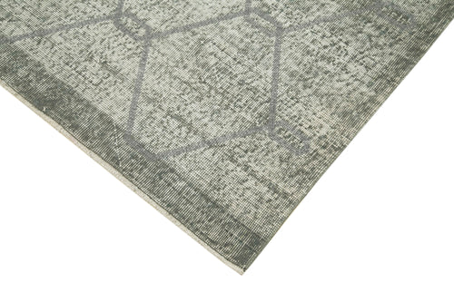 Geometric Carpet Gri Geometrik Pamuk Yün El Dokuma Halısı 110x216 Agacan