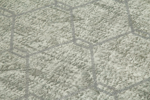 Geometric Carpet Gri Geometrik Pamuk Yün El Dokuma Halısı 110x216 Agacan