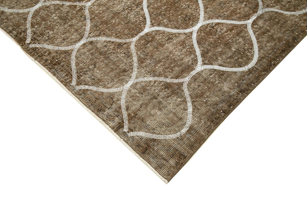 Geometric Carpet Kahverengi Geometrik Pamuk Yün El Dokuma Halısı 156x239 Agacan