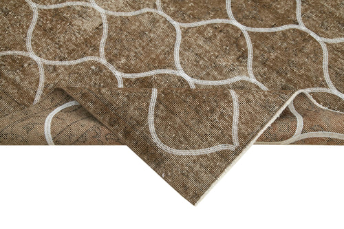 Geometric Carpet Kahverengi Geometrik Pamuk Yün El Dokuma Halısı 156x239 Agacan
