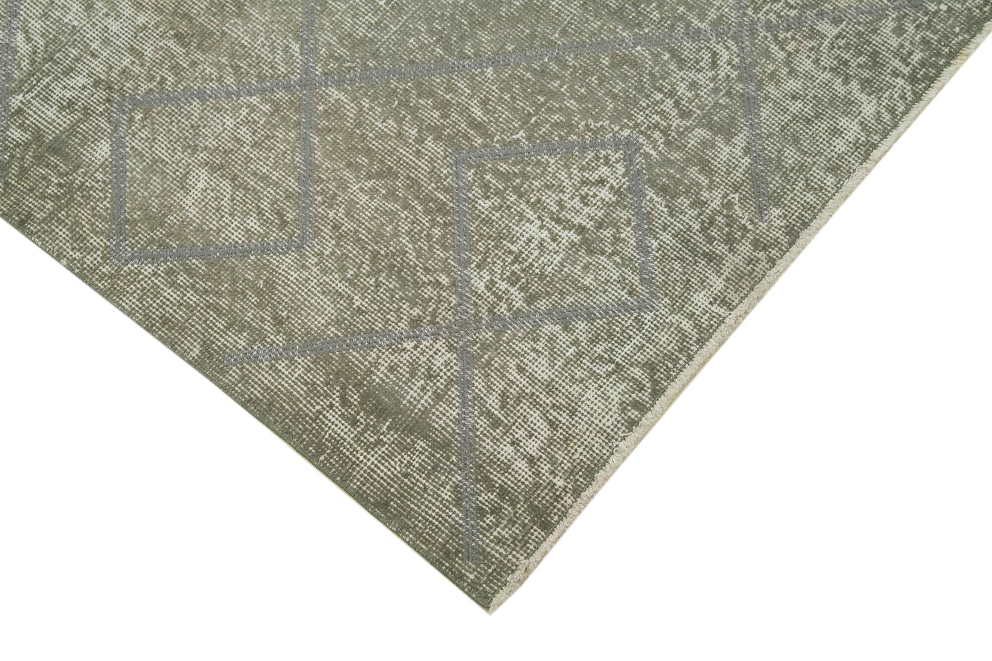 Geometric Carpet Gri Geometrik Pamuk Yün El Dokuma Halısı 116x154 Agacan