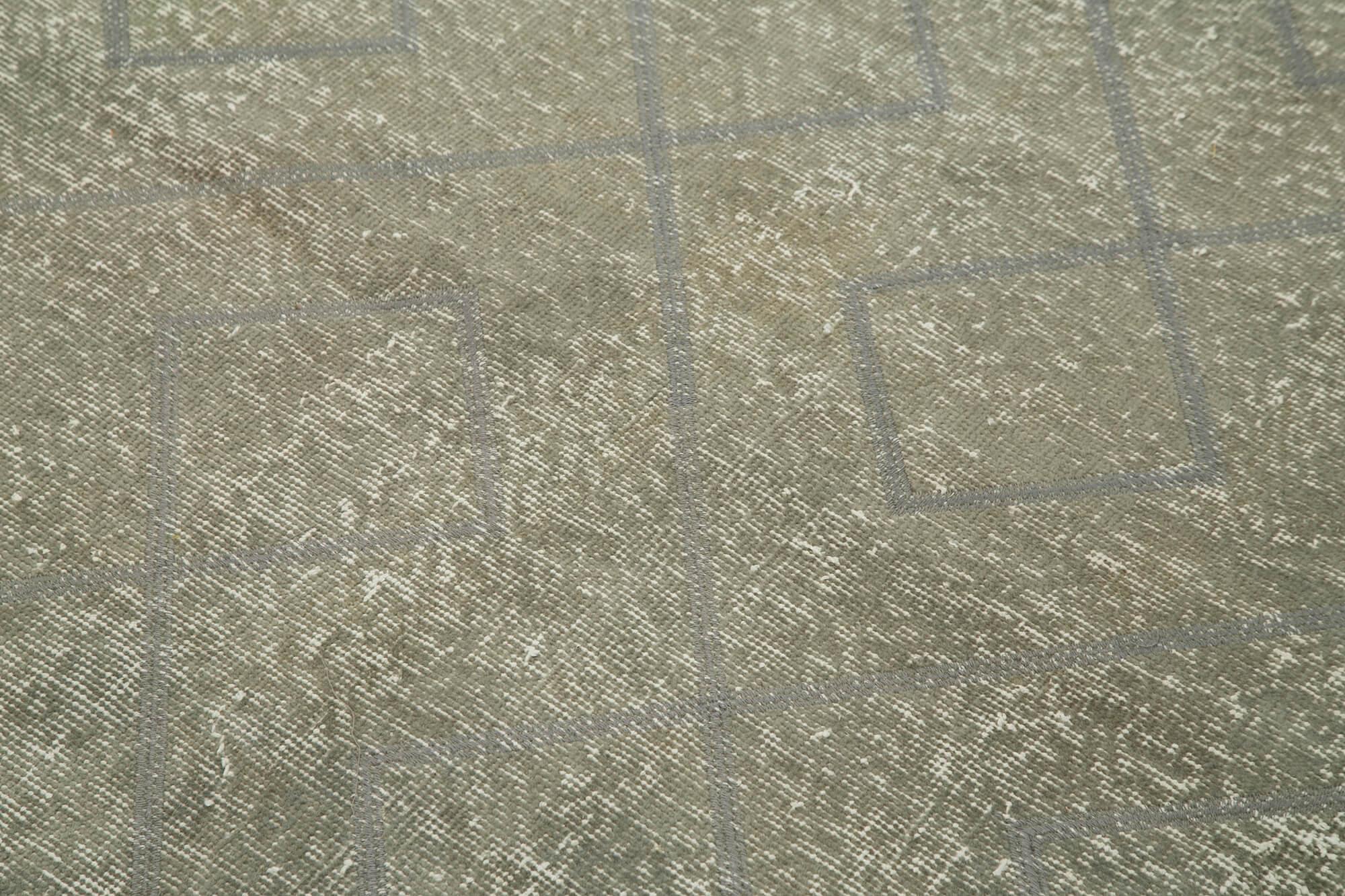 Geometric Carpet Gri Geometrik Pamuk Yün El Dokuma Halısı 116x154 Agacan