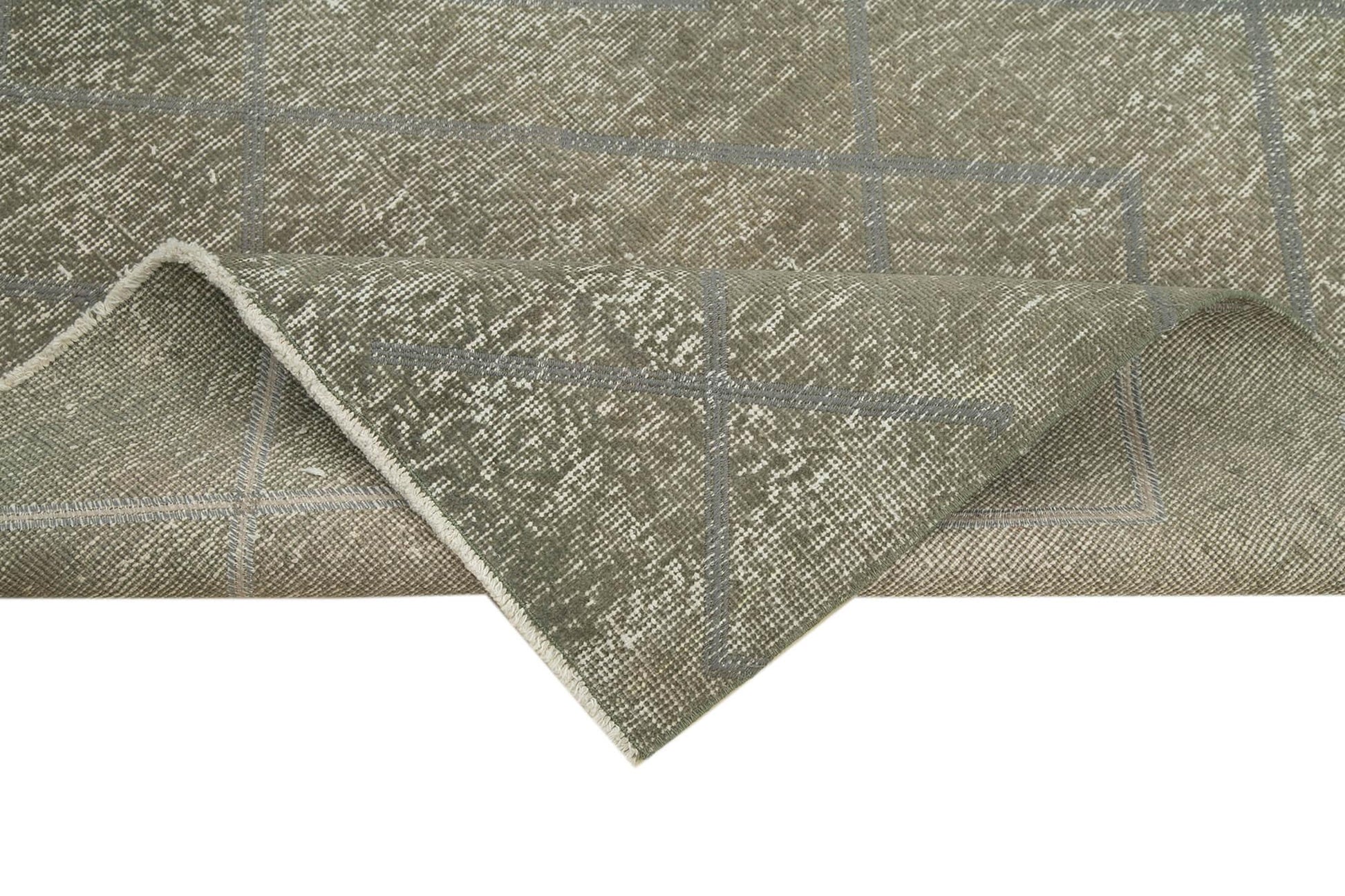 Geometric Carpet Gri Geometrik Pamuk Yün El Dokuma Halısı 116x154 Agacan
