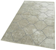 Geometric Carpet Gri Geometrik Pamuk Yün El Dokuma Halısı 114x209 Agacan