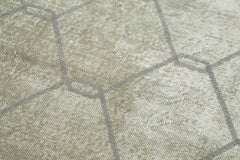 Geometric Carpet Gri Geometrik Pamuk Yün El Dokuma Halısı 114x209 Agacan