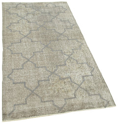 Geometric Carpet Gri Geometrik Pamuk Yün El Dokuma Halısı 93x187 Agacan