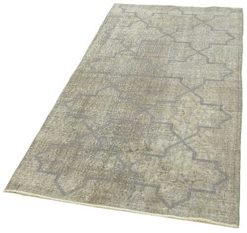 Geometric Carpet Gri Geometrik Pamuk Yün El Dokuma Halısı 93x187 Agacan