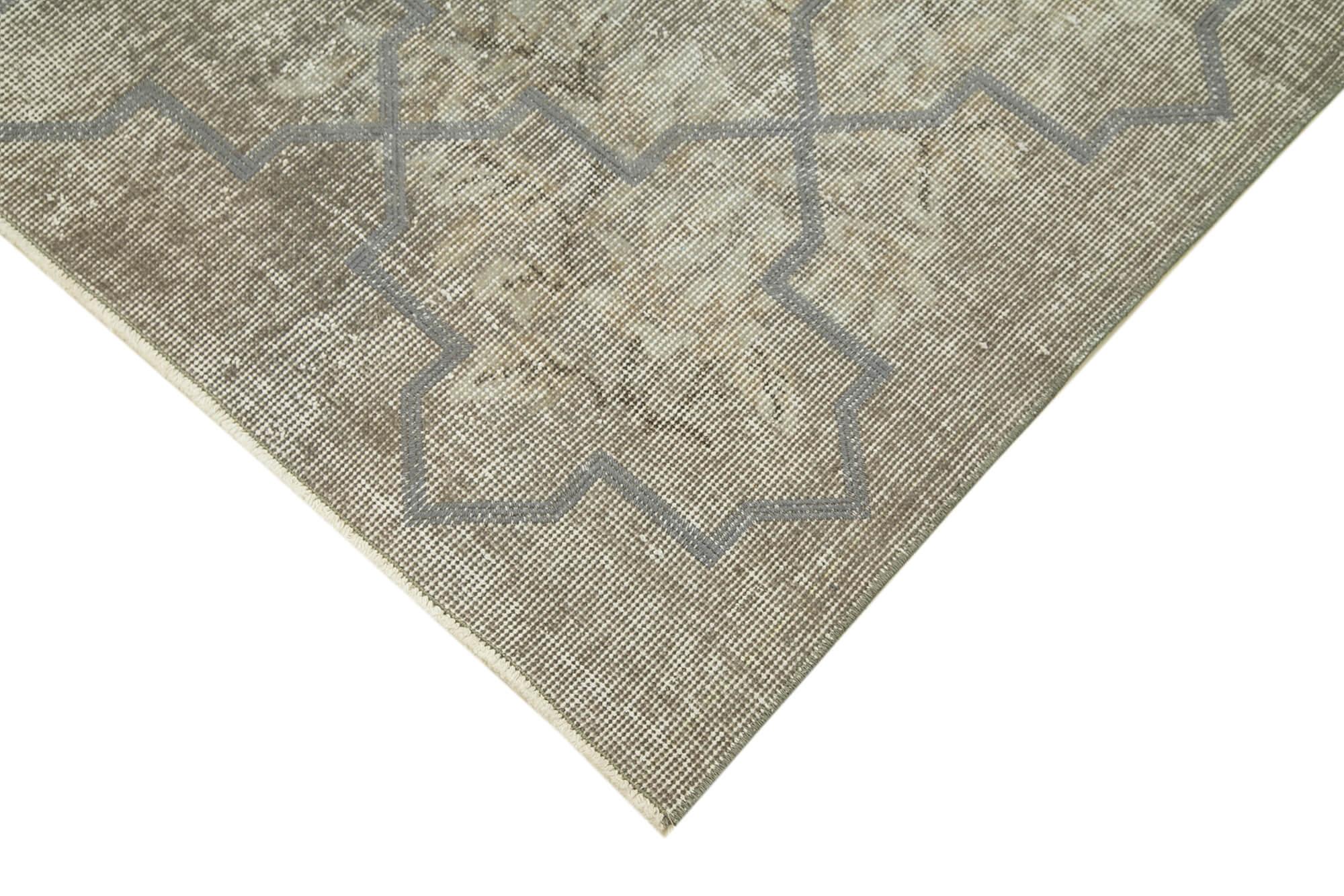 Geometric Carpet Gri Geometrik Pamuk Yün El Dokuma Halısı 93x187 Agacan