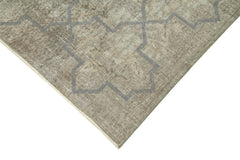 Geometric Carpet Gri Geometrik Pamuk Yün El Dokuma Halısı 93x187 Agacan