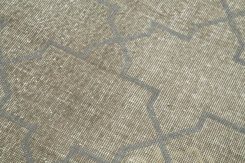 Geometric Carpet Gri Geometrik Pamuk Yün El Dokuma Halısı 93x187 Agacan